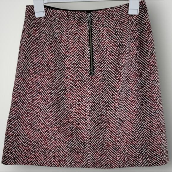 LOFT Tweed Pencil Skirt Size 0P Red White Work Office Wear Professional - Picture 3 of 5